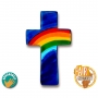 Taschenkreuz Regenbogen - blau
