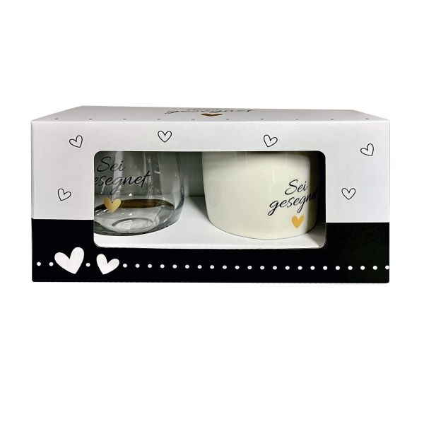 Geschenk-Set: Tasse/Glas Sei gesegnet