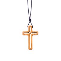 Halskette Kreuz - aus Olivenholz